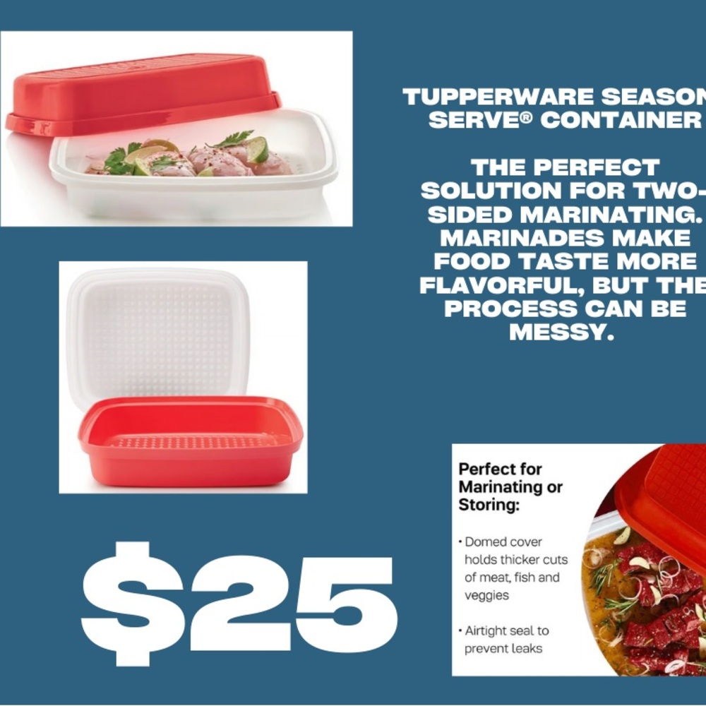 Tupperware Season Serve Container - Red and White